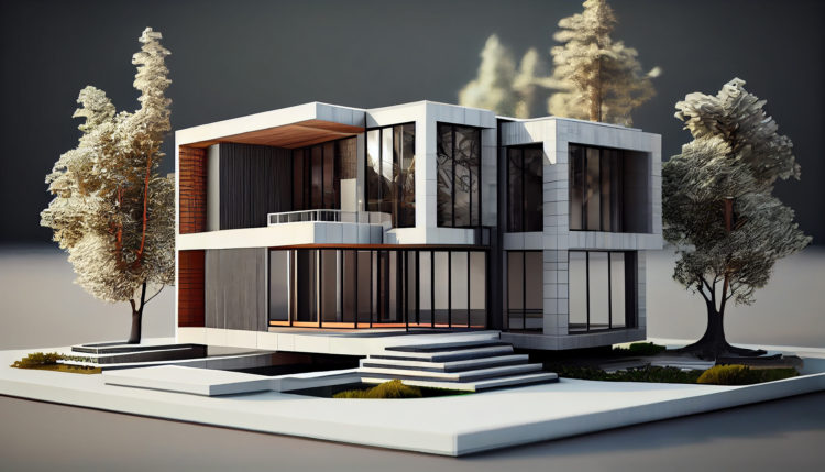 Image 3D d'une construction moderne