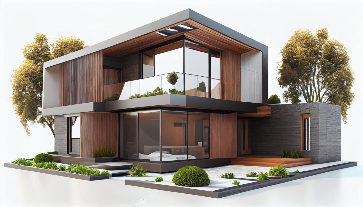 Image 3D d'une construction moderne