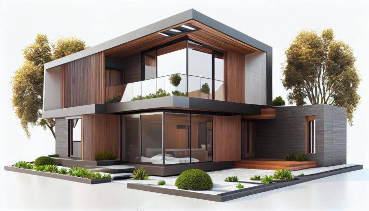 Image 3D d'une construction moderne